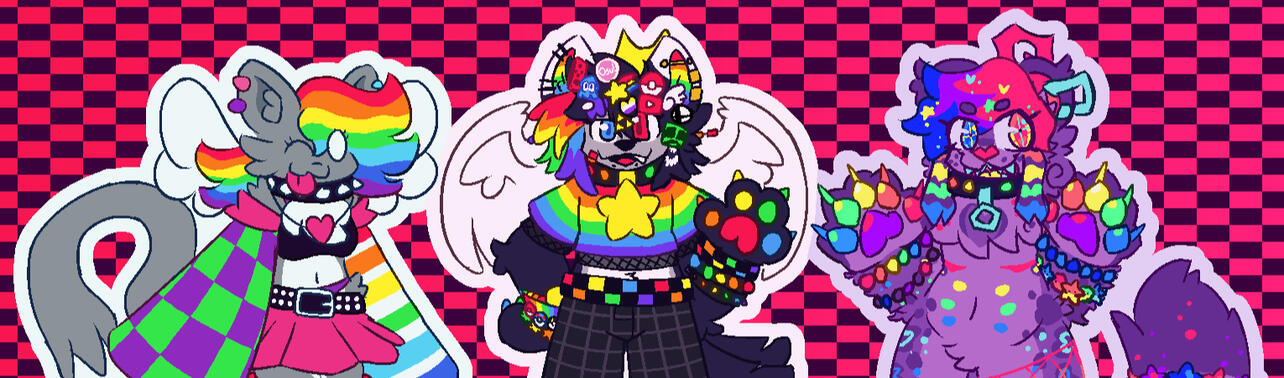 Wafflez Sparkleclaw, Yuzu, and Fr00t L00p (characters by SpookyRick, KingSillySmilez, and deerpawz respectively)